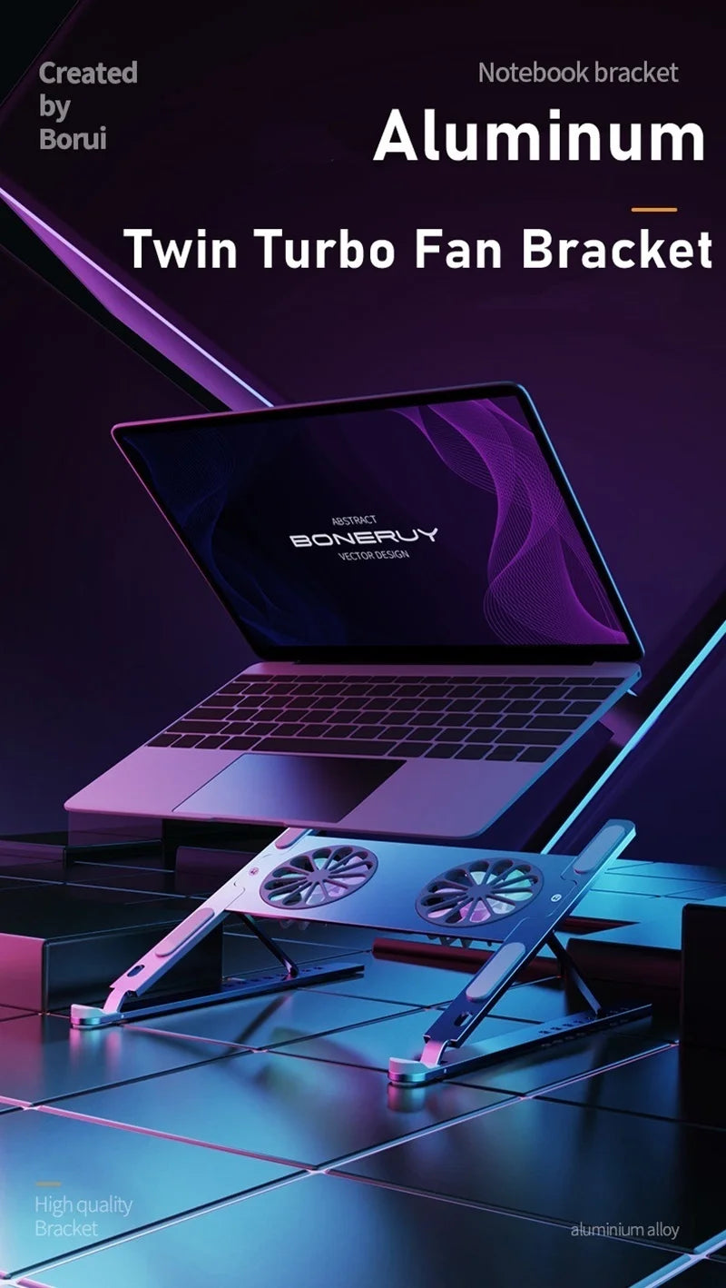Laptop Cooling Stand with 2 USB Fan Laptop Cooler Stand Pad Cooling for Notebook Heat Dissipation