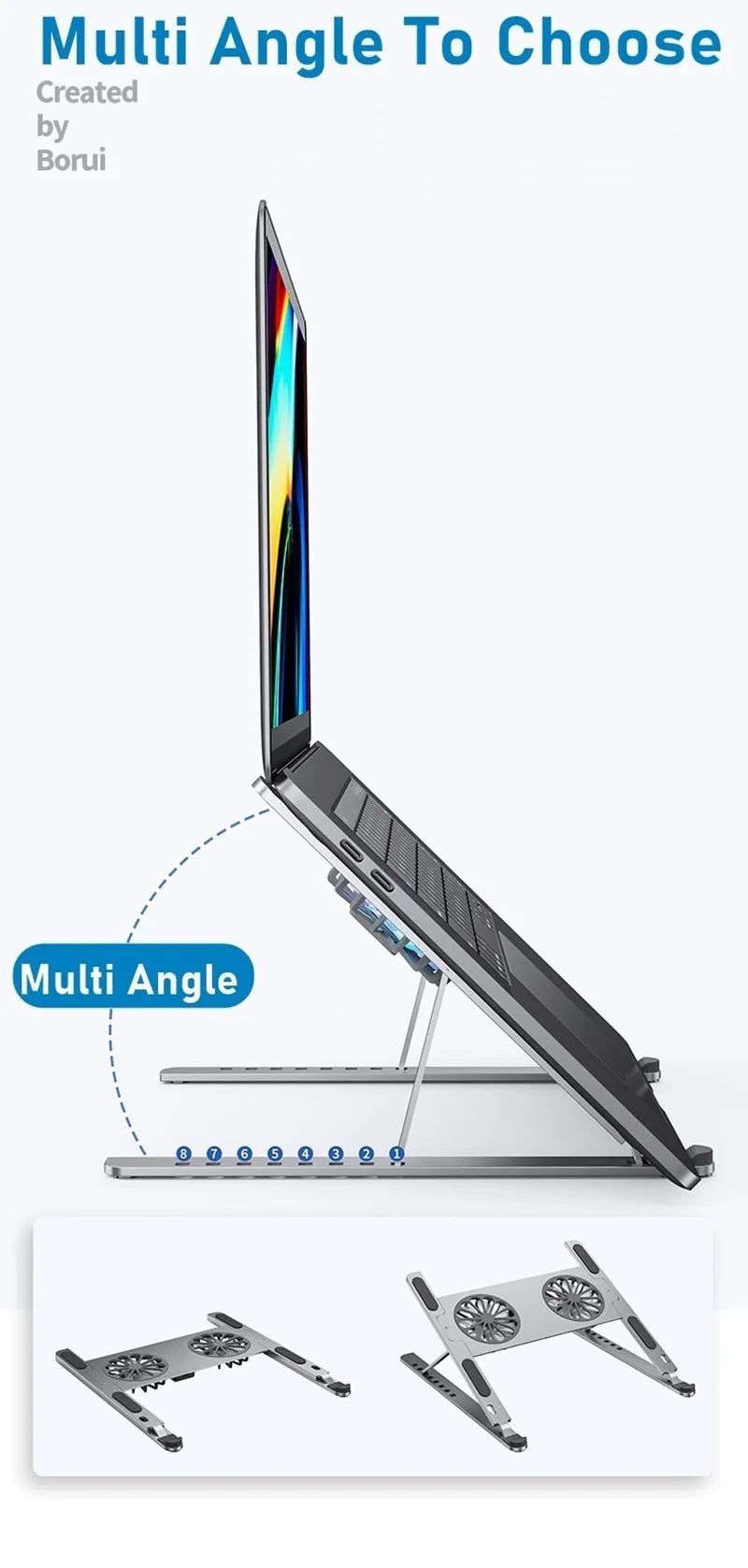 Laptop Cooling Stand with 2 USB Fan Laptop Cooler Stand Pad Cooling for Notebook Heat Dissipation