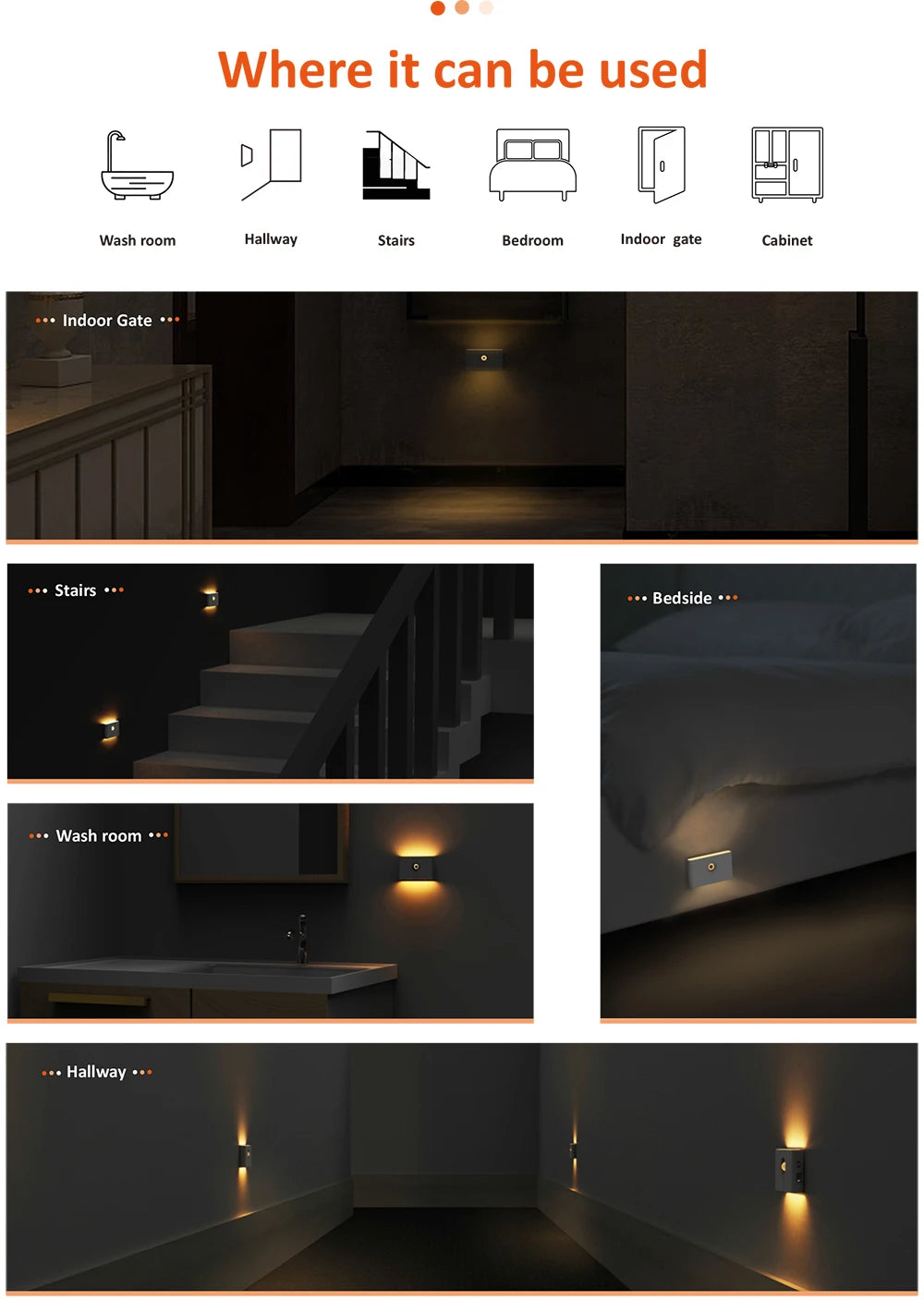 LED Nachtlicht mit Bewegungssensor, aufladbar