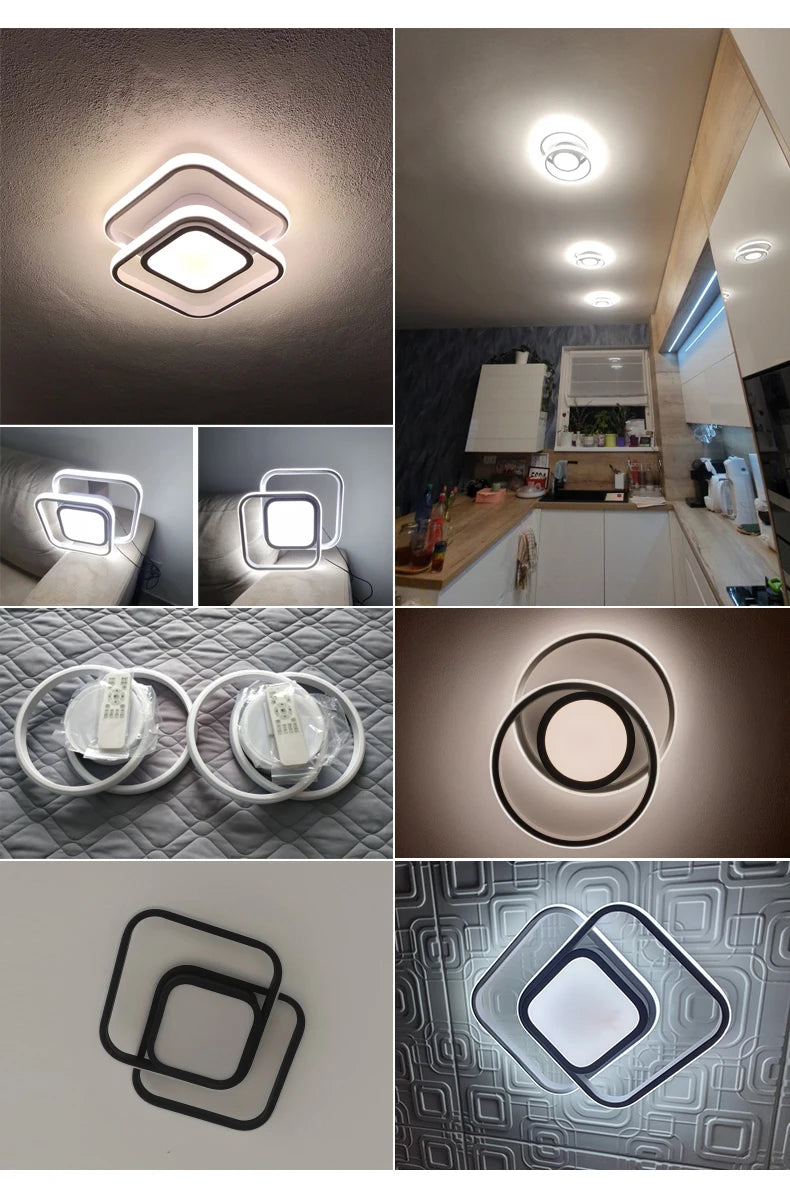 Modern New Smart Home Hotel Living Room Decoration Acrylic Led Square Ceiling Lights Fixtures Customized Gifts