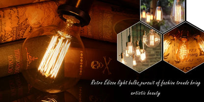 Retro Edison Bulb E27 220V 40W Light Bulb A60 ST58 ST64 T10 T45 T185 G80 G95 Filament Vintage Ampoule Incandescent Spiral Lamp