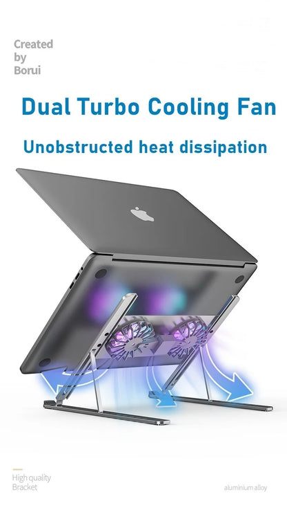 Laptop Cooling Stand with 2 USB Fan Laptop Cooler Stand Pad Cooling for Notebook Heat Dissipation