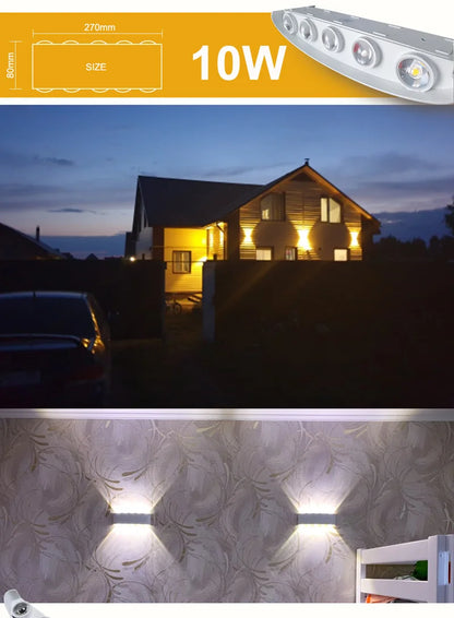 Up and Down LED Wall Lamp Waterproof IP65 Aluminium Interior Wall Light For Bedroom Living Room Corridor Indoor Outdoor Lighting