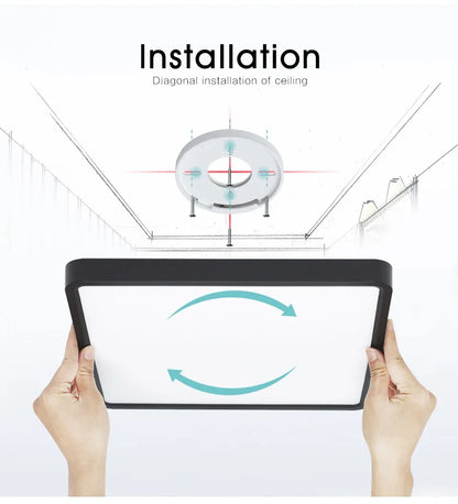 MARPOU Smart LED Ceiling Lamp Wood Grain App Voice Control Alexa/Google Remote Control Square Ceiling Lights Living Room CCT
