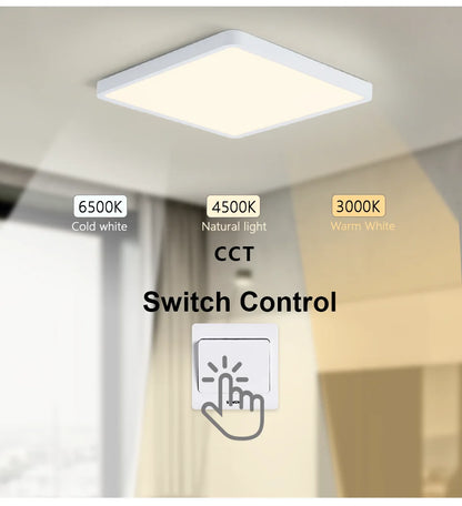 MARPOU Smart LED Ceiling Lamp Wood Grain App Voice Control Alexa/Google Remote Control Square Ceiling Lights Living Room CCT