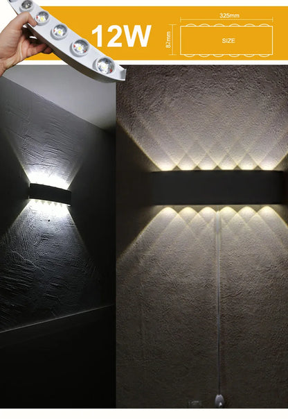 Up and Down LED Wall Lamp Waterproof IP65 Aluminium Interior Wall Light For Bedroom Living Room Corridor Indoor Outdoor Lighting