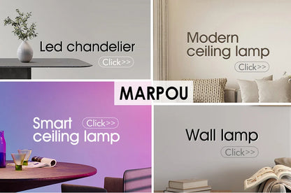 MARPOU Smart LED Ceiling Lamp Wood Grain App Voice Control Alexa/Google Remote Control Square Ceiling Lights Living Room CCT