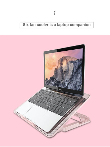 Laptop Cooling Base Cooling Pad Adjustable Holder Notebook Support With Six Fans For Macbook Notebook Pro Holder Laptop Stand