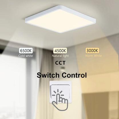 MARPOU Smart LED Ceiling Lamp Wood Grain App Voice Control Alexa/Google Remote Control Square Ceiling Lights Living Room CCT